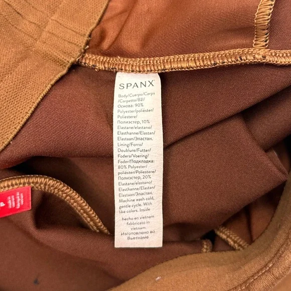 Spanx High Waisted Faux Suede Flare Pants Size Small Camel Brown Country Western - Picture 8 of 11
